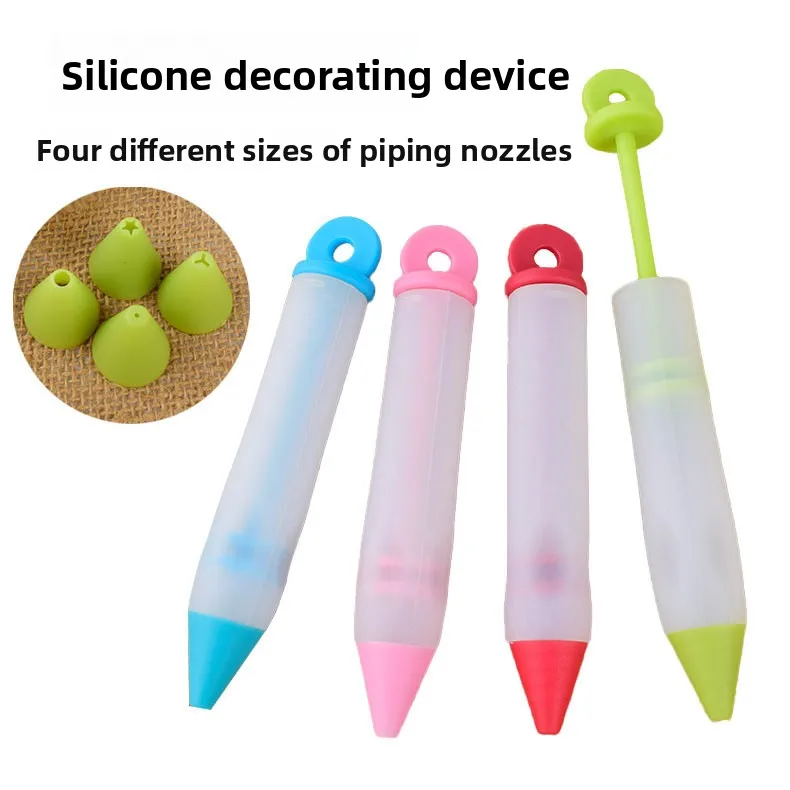 Silicone Chocolate Cream Gun for Baking Tools Like Piping Pen Cookies Milking Oil Nozzle Cake Writing Pen manufacture