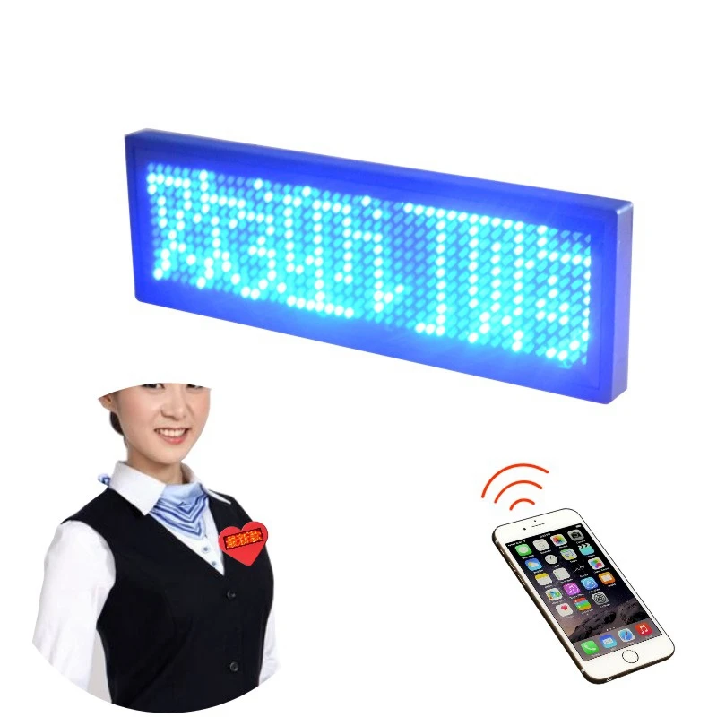 Smart LED Display Tag APP Edit LED Name Plate Scroll Price Tag Magnetic Pin Badge Digital Programmable Flashing LED Name Badge