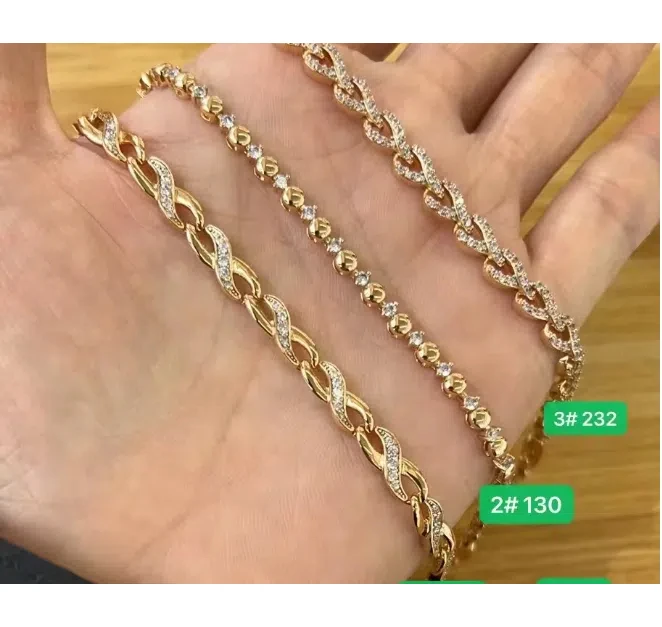 212 Xuping Jewelry Factory Heart Flower Star Bow Butterfly Bridal Wedding Fashion Dubai 24k 18k Gold Plated Women Charm Bracelet