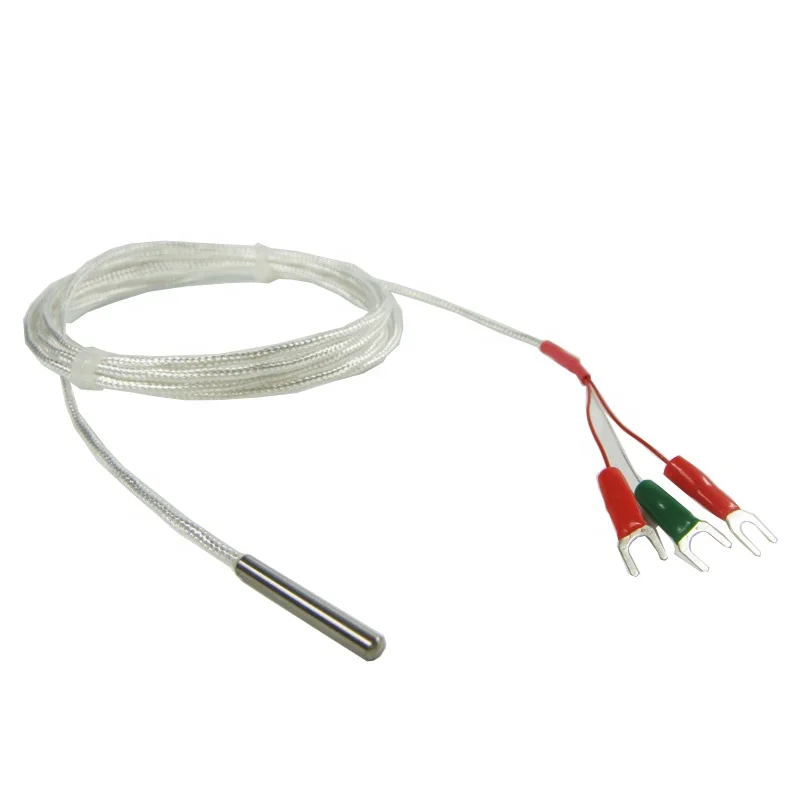 70~500℃ 1M High Temperature Cable PT100 RTD with 6mm Thread Thermometer Sensor 