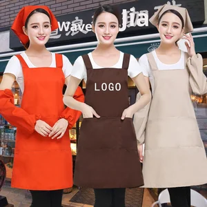 Custom Logo Advertising Korean Style Thickened Woven Apron for Male Female Staff for Coffee Nail Art Restaurant Bar Uniforms