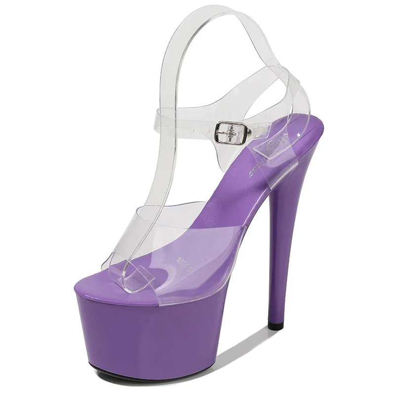 Женские босоножки на высоком каблуке, сандалии для стриптиза, Дамская обувь для ночного клуба, обувь для танцев на шесте, каблук 17 см