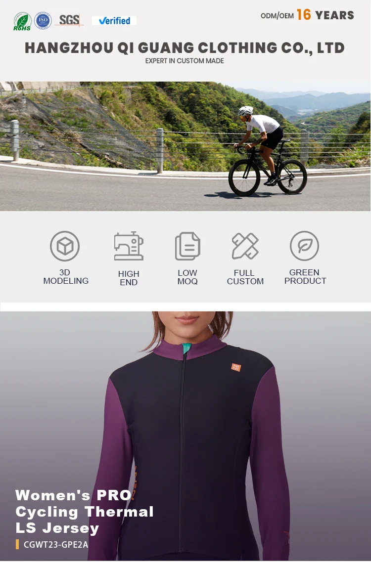 Custom Design Road Bike Jersey Winter Wear Thermal Long Sleeve Cycling ...