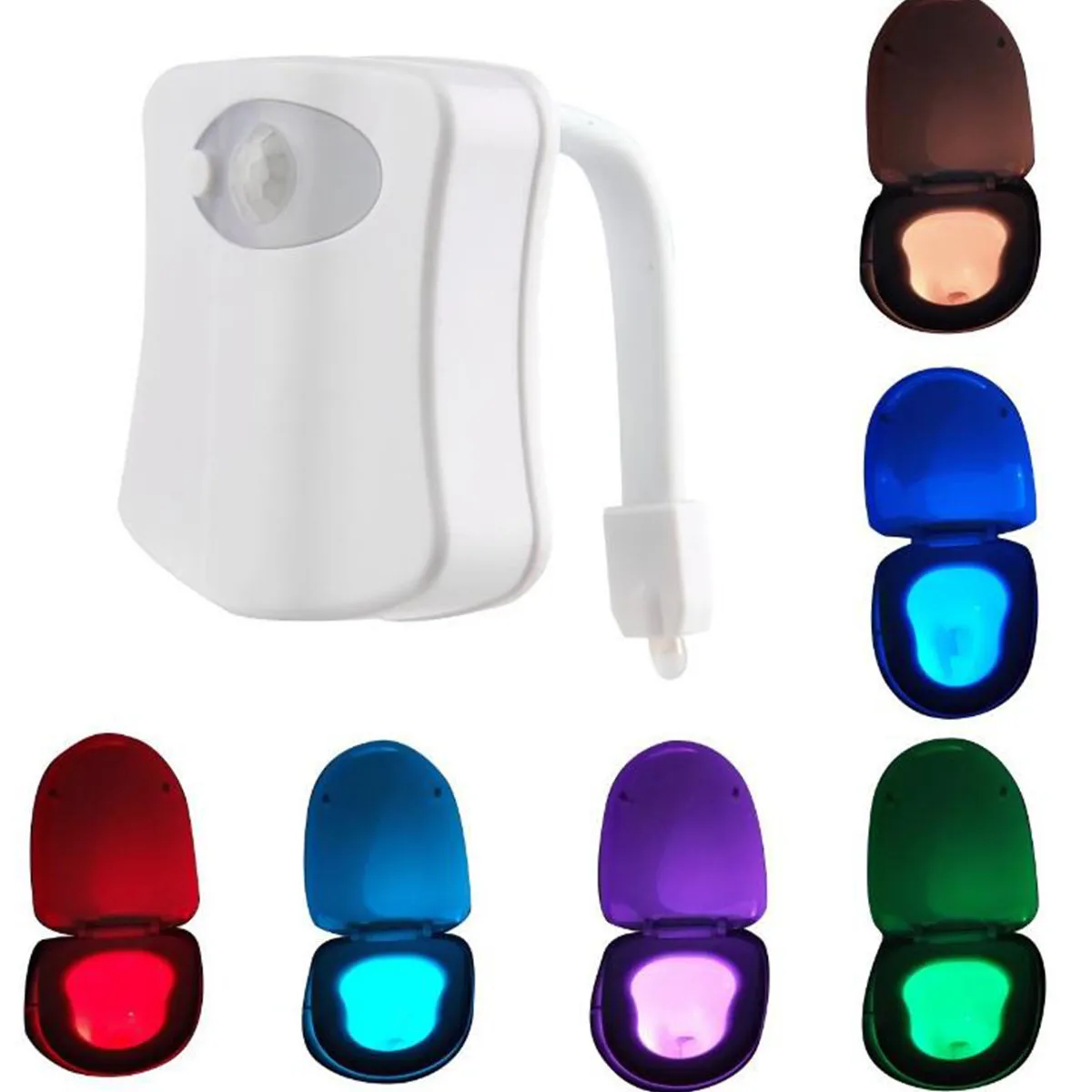 8 Or 16 Colors Bathroom Glow Bowl Toilet Light Motion Sensor Battery  Powered Automatic LED Night Lamp Waterproof - Buy 8 Or 16 Colors Bathroom  Glow Bowl Toilet Light Motion Sensor Battery