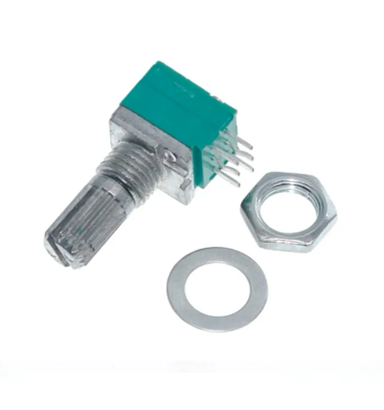 10pcs B20K RK097G Audio Amplifier Sealed Dual Potentiometer - 15mm Shaft, 6 Pins