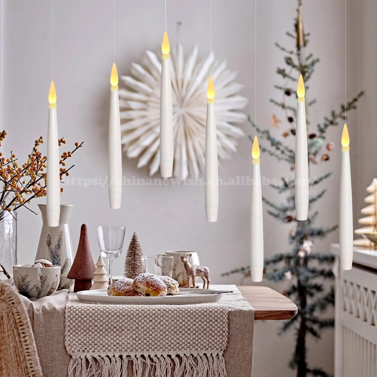 Newish  22pcs Magic Wand Remote Timer Flameless Taper Floating Christmas Decorations Xmas Led Candles Light
