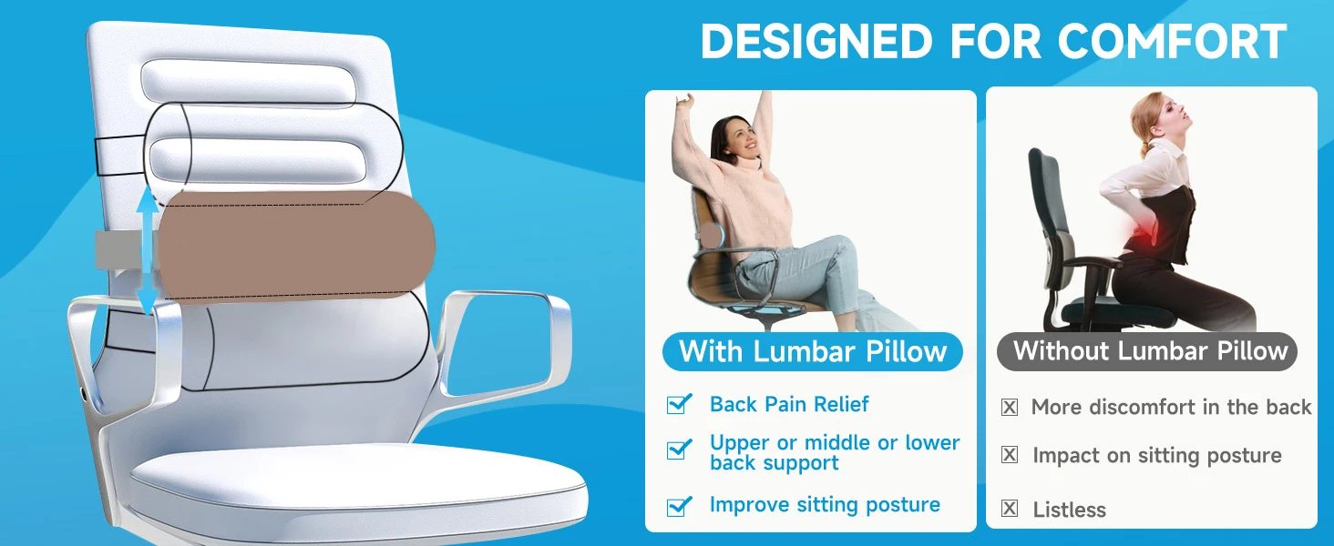 Cylindrical Khaki Wholesale Memory Foam Lumbar Roll Pillow Slow Rebound Car Neck Pillow Factory Price OEM Lumbar Support Pillow