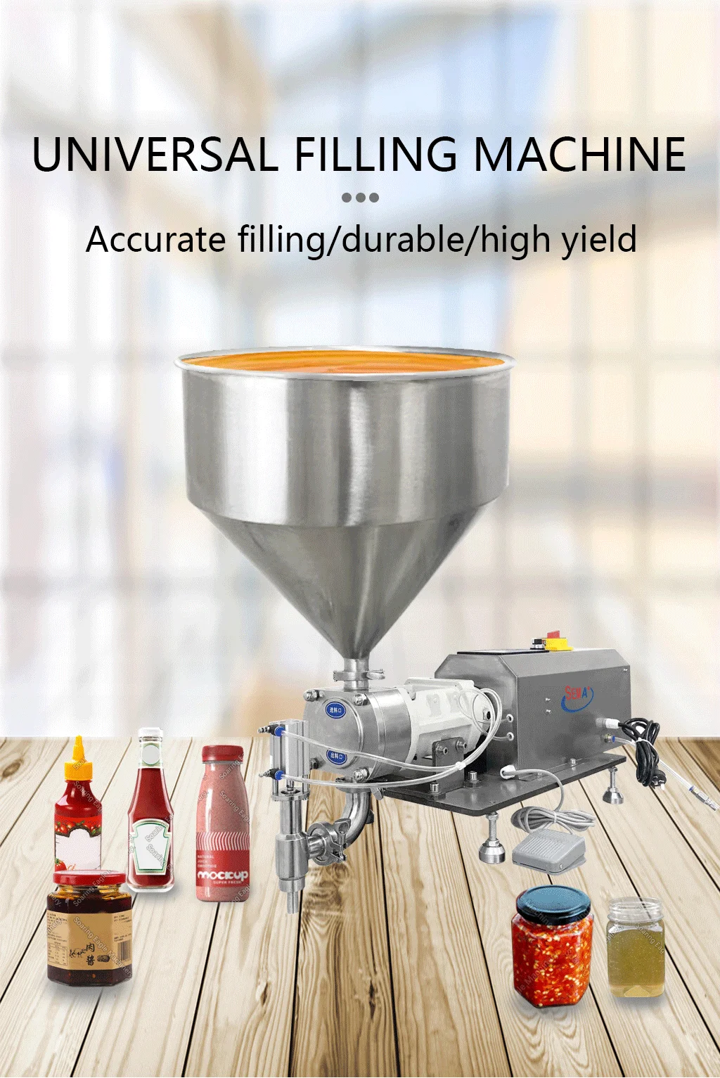 Semi Automatic Quantitative Filling Machine Horizontal Liquid Filling ...