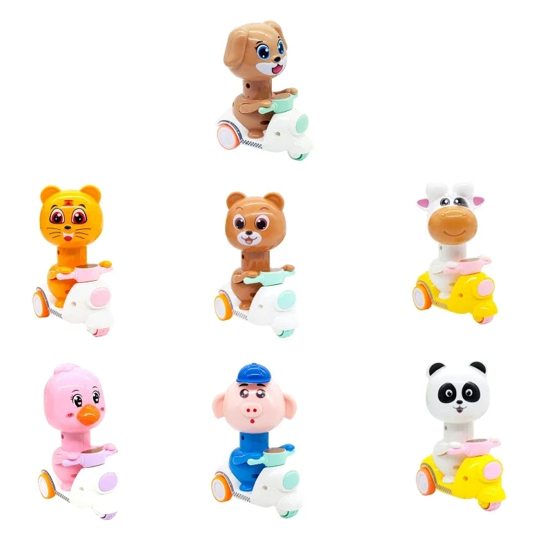 Мини мультяшная игрушка для животных раздвижная машинка с трением работающая от одного нажатия интерактивный автомобиль подарок детей 1/2/3 D5QF
