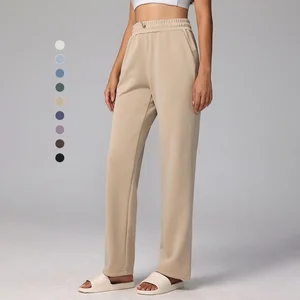 High Performance Washed Breathable Sexy High Waisted Seamless High Elastic Sports Pants for Women Pocket Wide Legged Yoga Pants