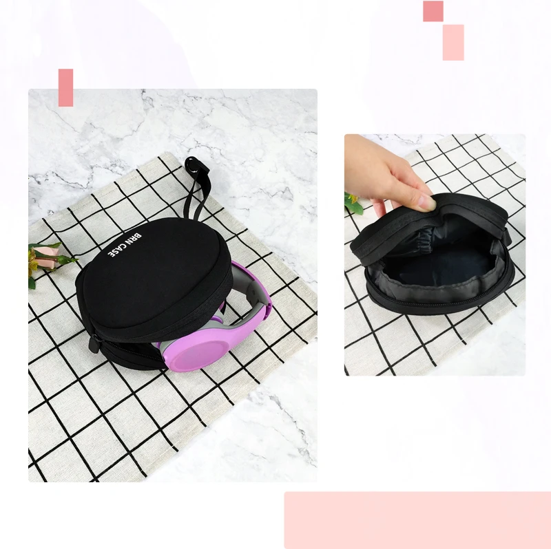 Small Custom Zipper Headphone Case Waterproof Carrying Cover Hard Shell Earphone Headphone EVA Storage Case manufacture