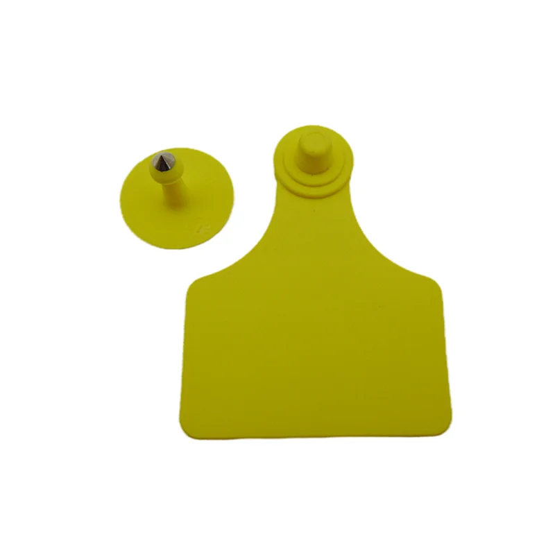 62x80mm Yellow Cattle Ear Tag  Blank Identification TPU Precision Ear Tags for Cows Calf Animal Livestock Supports Printing Logo