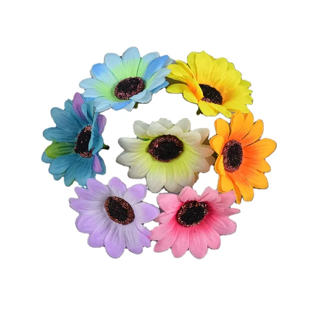 50pcs Mini Artificial Sunflower Heads for Home Party Decoration Wedding Decor Garden Craft DIY Art Decor Crafts