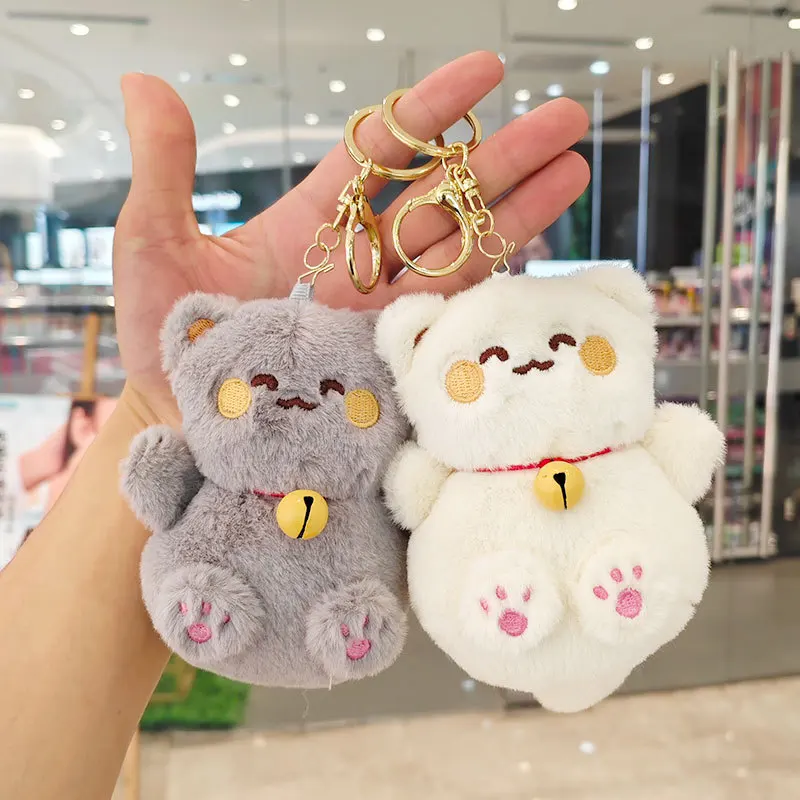 Cute Plush Keychain For Women - Kawaii Doll With Glasses & Tie, Soft Long-Legged Keyring For Bags Or Decor