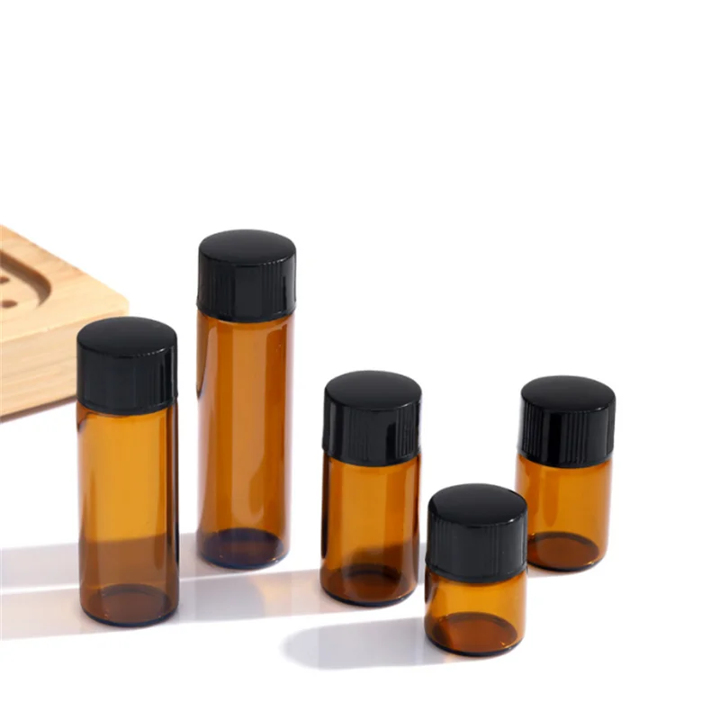 Packaged Vials 20ml Travel-friendly Amber Glass Sample Vials Empty Refillable with ...