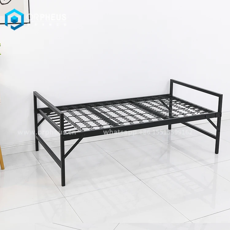Camping Cot Foldable Metal Bed Frame 30inch Wire Mesh Crib Single Folding  Steel Beds