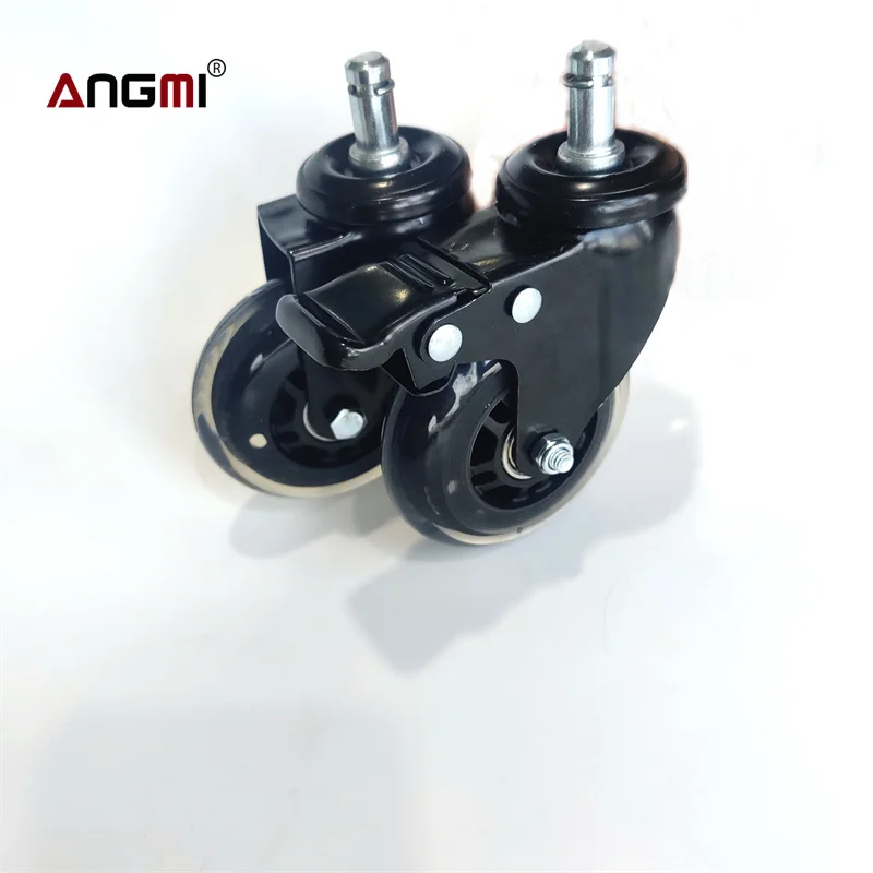 Замена 3 дюймов черный нейлон ПУ ролики для офисного кресла рупорное кольцо стволовых шарнирного соединения мебели колесики M11 * 20 с