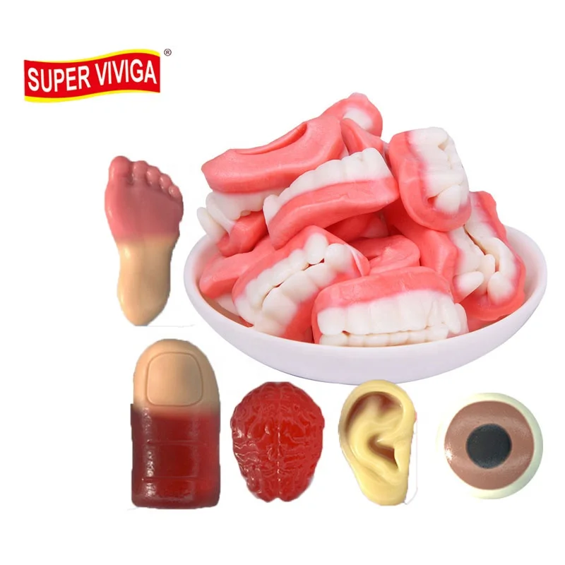 Grohandel Verrckte Penis-frmige Sex-Gummibrchen Weiche Vagina-Ohr-Form  Sigkeiten Nippelring Haar-Augapfel-Bonbons Hersteller