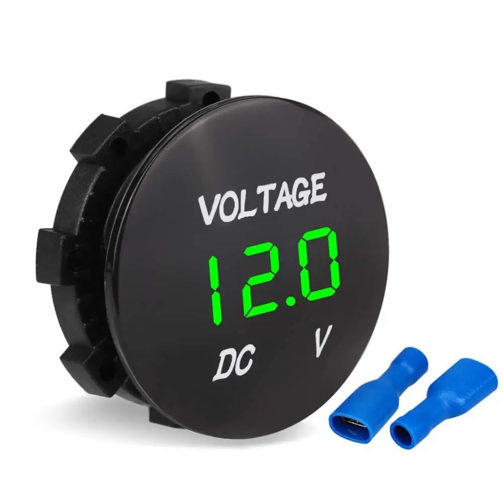 DC 12V-24V Car Motorcycle LED Panel Digital Voltage Meter Display Voltmeter US 