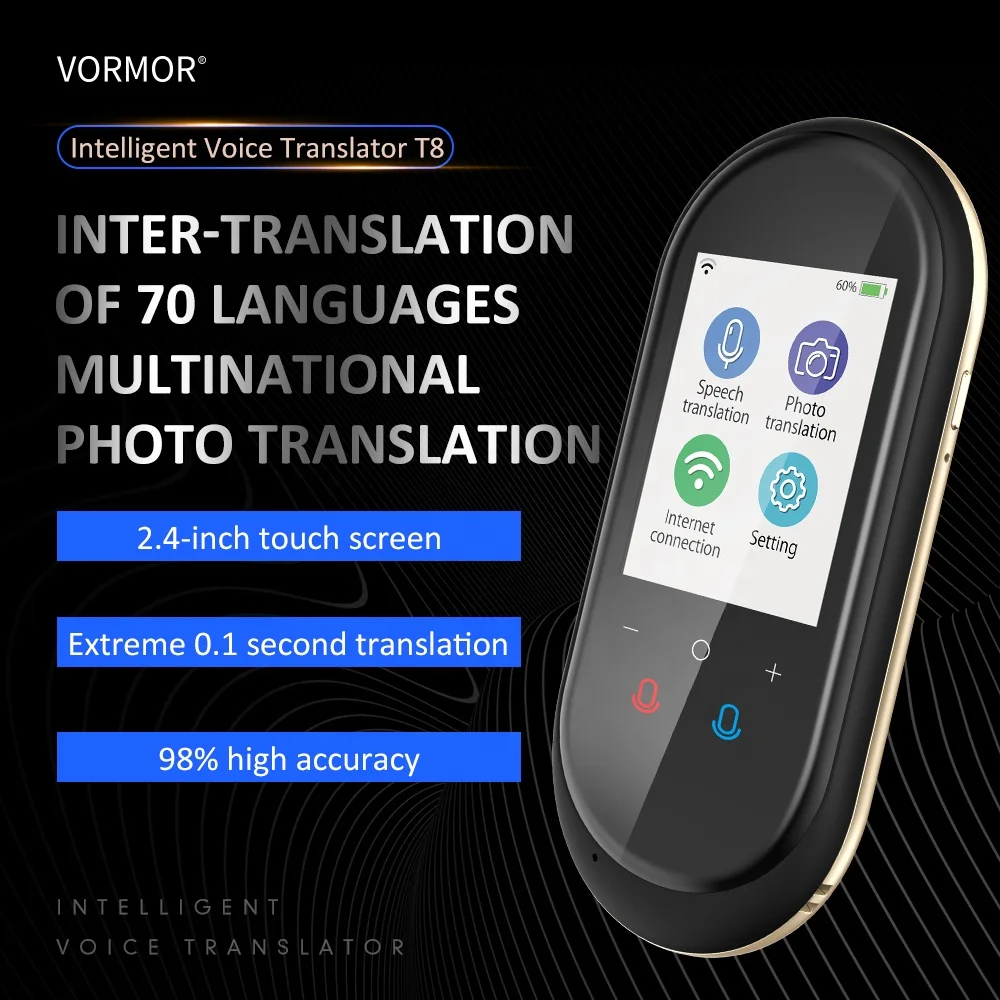 Most popular product Vormor T8 High-end smart portable voice translator  device voice recorder translation Mini pocket translator| Alibaba.com