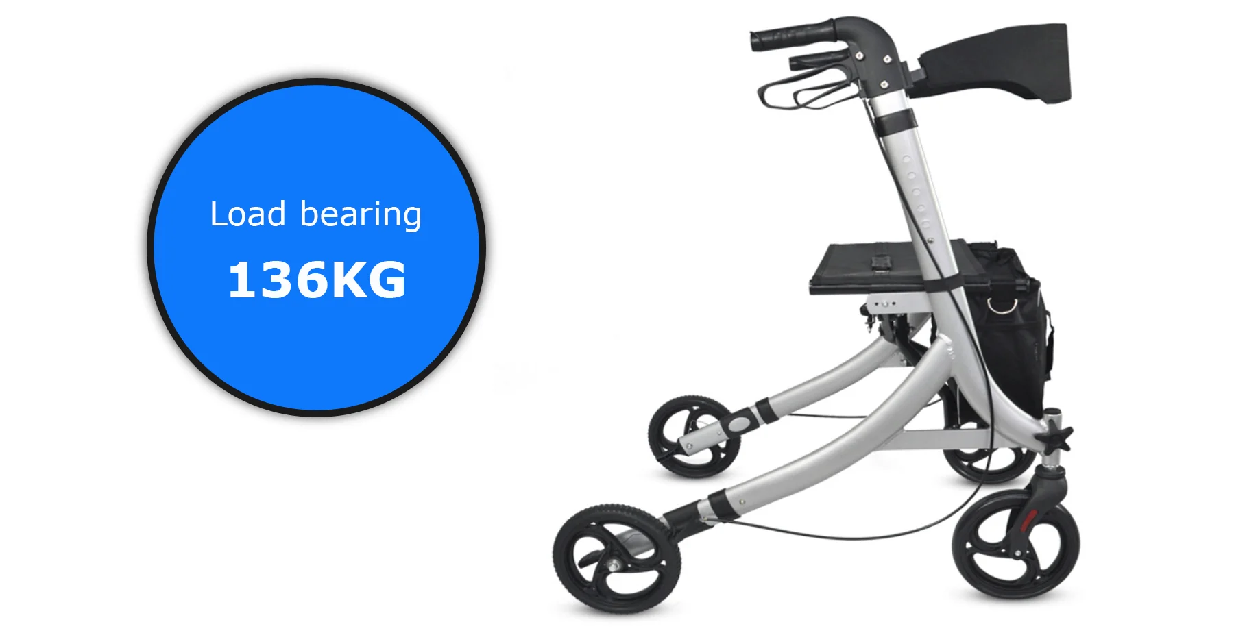 Lightweight Medical Drive Aluminum Folding Style 4 Wheel Walker Rollator factory