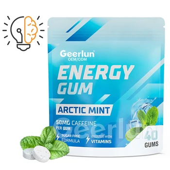 OEM Wholesale Sugar Free High Energy L-Theanine Chewing Gum with Vitamin Caffeine Nootropic Supplements Energy & Focus Gum