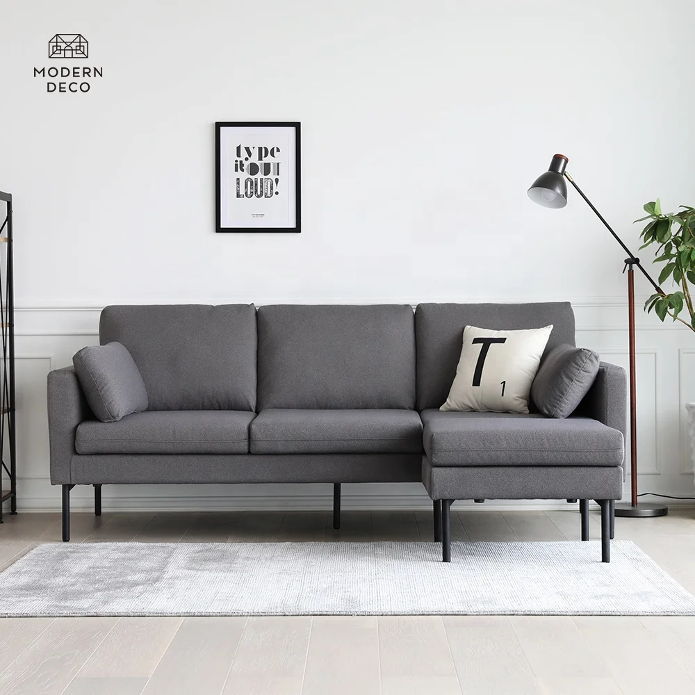 Ghế sofa nhỏ hình chữ L Phong cách Bắc Âu Bọc vải Ghế góc Bộ sofa Phòng khách Nội thất Nhà