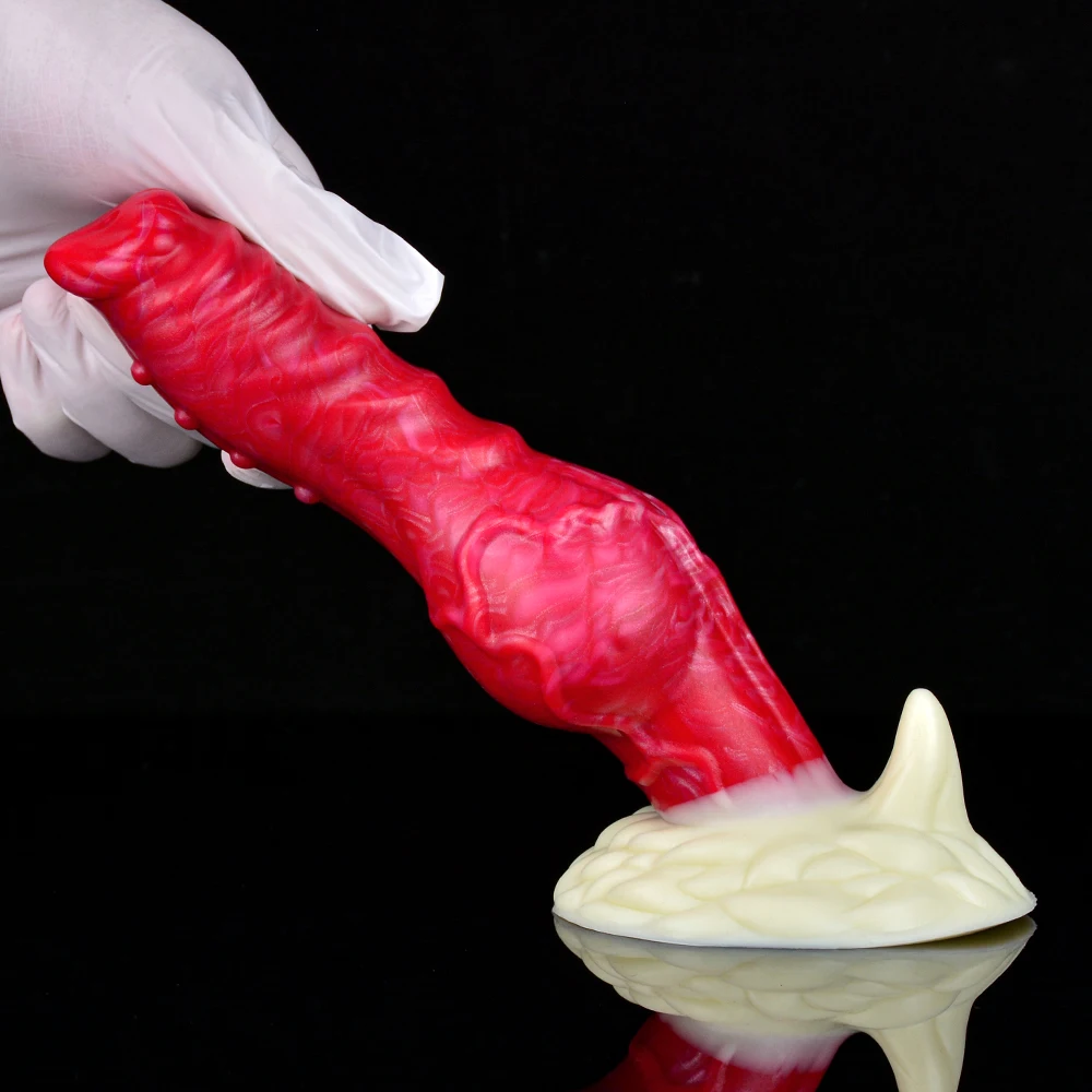 NNSX Analdildo mit Saugnapf, Hunde-/Wolfsdildo, groer Knoten, Dornen,  Reibung, Klitorisstimulation, Tierpenis, groer Schwanz, Sexspielzeug fr  Frauen