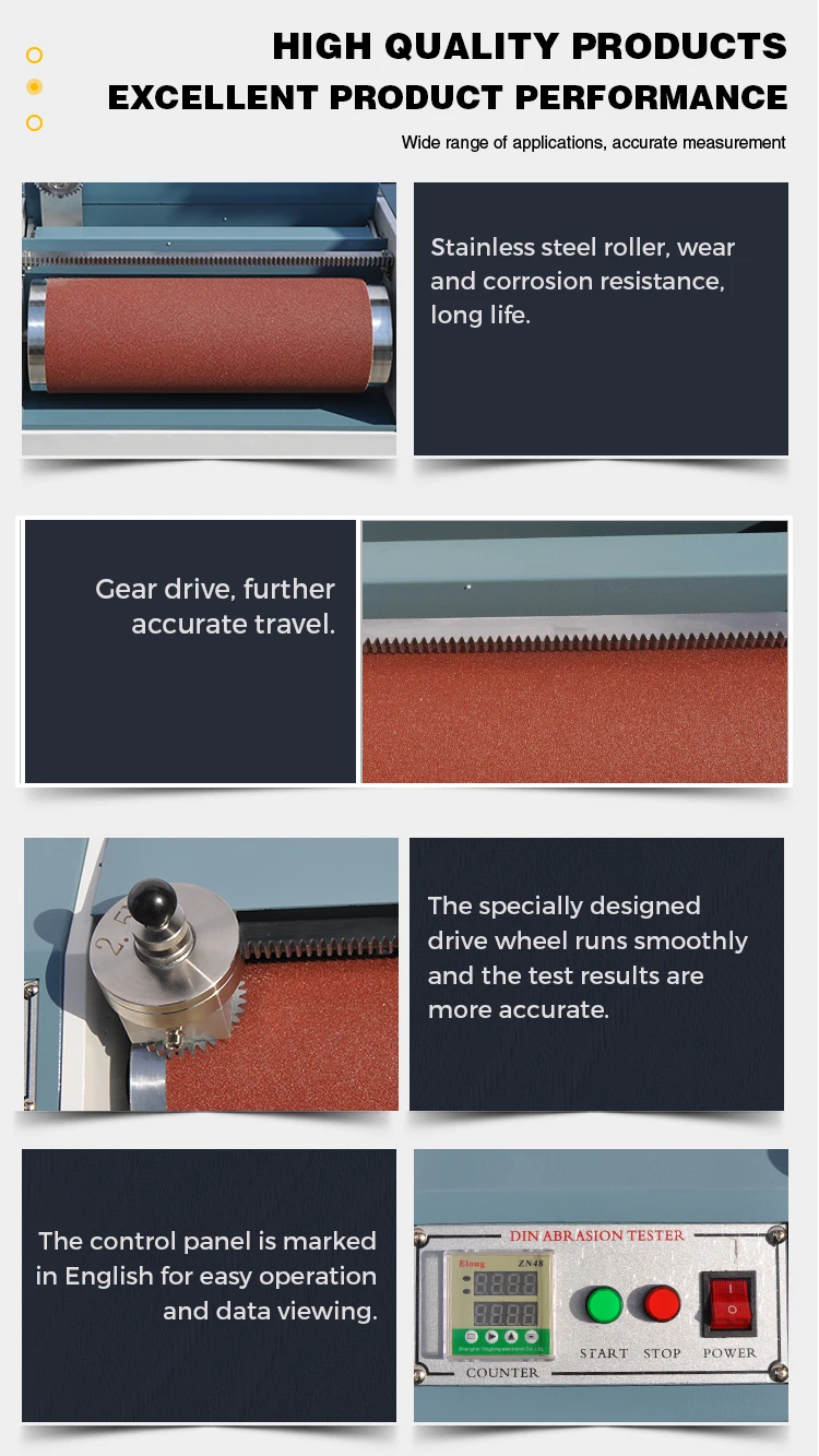 Universal Din Rubber Abrasion Friction Test Machine Rubber Abrasion