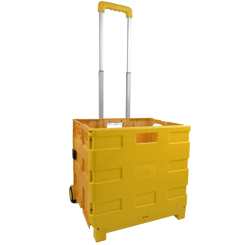 30kg Small Foldable Shopping Cart with Lids Collapsible Plastic Folding Foldable Shopping Cart Foldable Trolley Cart