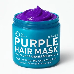 Factory Direct Evia Beauty Purple Toning Mask - Keratin Repair for Blonde Hair