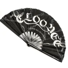 13inches 33cm bamboo brand hand fan polyester custom printing bamboo hand fan