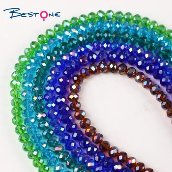 Bestone Hot Sale 2x3mm Glass Beads AB Color Faceted Rondelle Glass Crystal Beads DIY Loose Beads