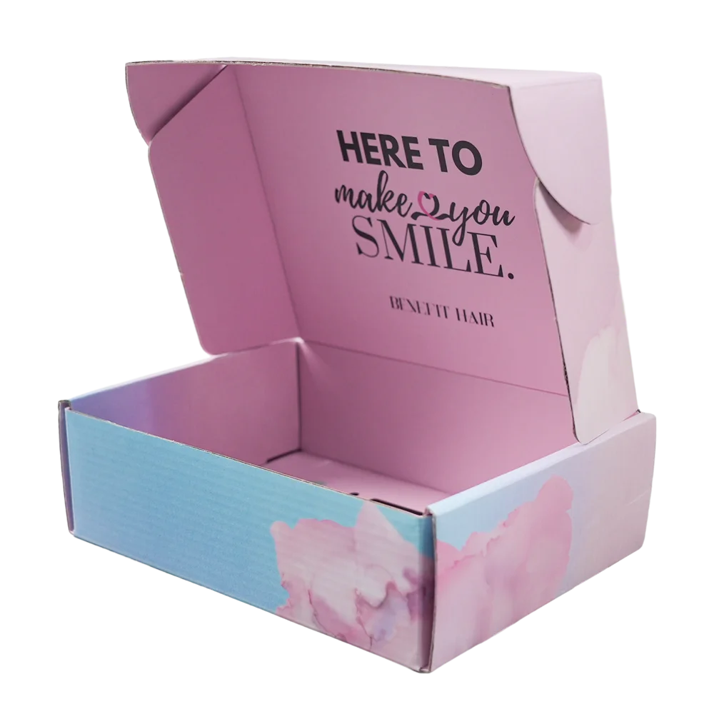 Cosmetic Set Pack Custom Logo Cardboard Cartons Shipping Mailer Box Pink  Cosmetics Mailing Skin Care Corrugated Packaging Boxes