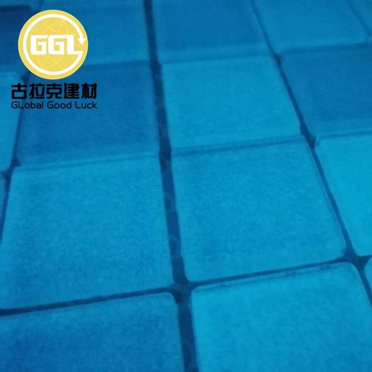 Luminous Blue Tiles Outdoor Swimming Glass Pool Mosaic Tiles Glass Mosaic Pool Tile