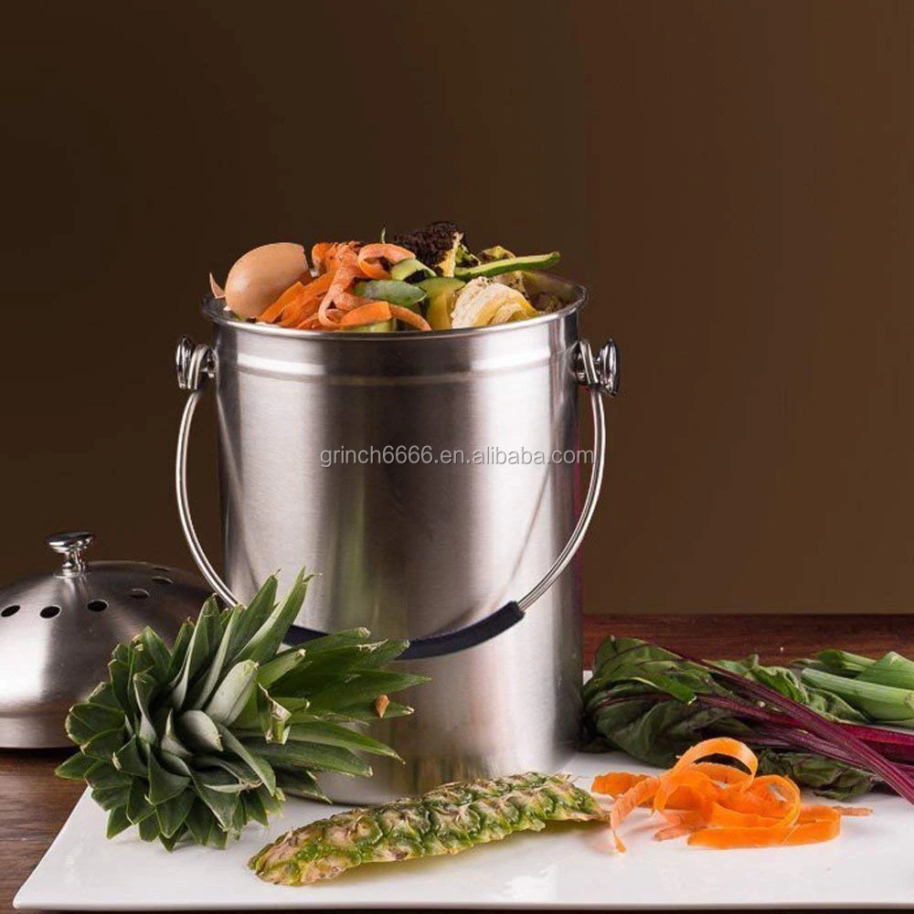 ENLOY Compost Bin Stainless Steel Indoor Bucket for Kitchen Countertop Odorless Pail