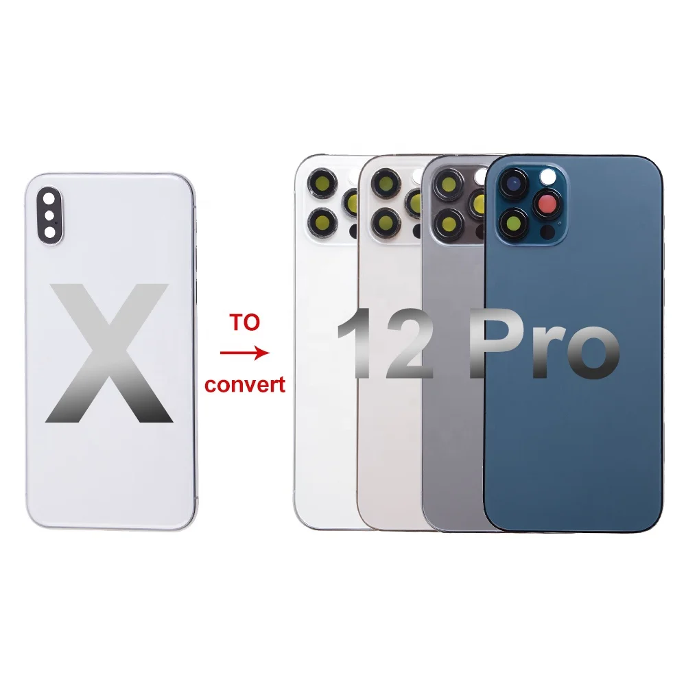 iPhone12 to 14Proカスタマイズハウジング Elekworld DIY Back Housing for Iphone X XR Convert to 12 13