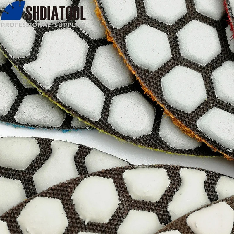 SHDIATOOL 4in/100mm Dry Flexible Resin Bond Diamond Polishing Disk Stone Marble Quartz Polishing Pad Abrasive Disc for Polisher