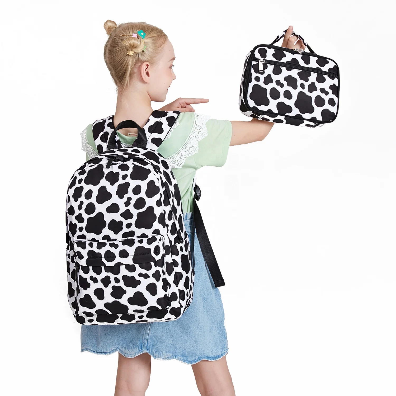 MoonTour Cow Print Backpack – Lightweight School Bag For Teens, Laptop Daypack 2 thumbnail image