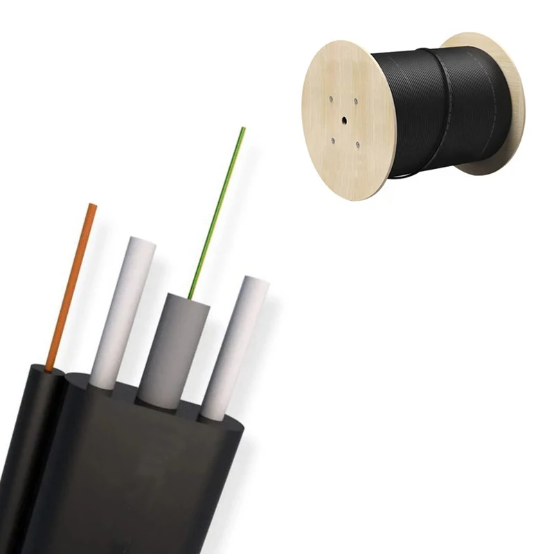 FTTH Outdoor 1-Core GYFXTBY Overhead LSZH Flat Single Mode Fiber Optic Cable G625D 2F 4F with PBT Loose Tube Material