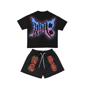 New Summer Joggers Suits Heavyweight Tracksuits for Kids Embroidery Custom Logo Sports Cotton Boxy Plain Blank Boys Sets