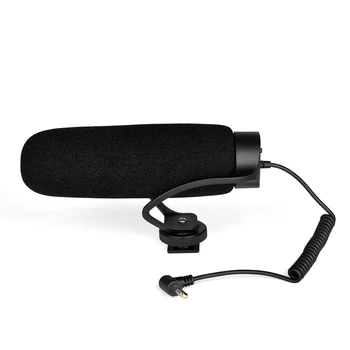 YELANGU  Recording Mic Microphone Wired Anti-noise Microphone for Cameras and Smartphones detail image