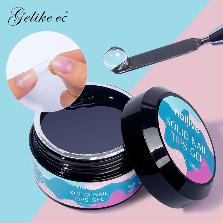 Ec Newest Solid Gel Glue Transparent Soak Off Uv Gel Glue For Press On