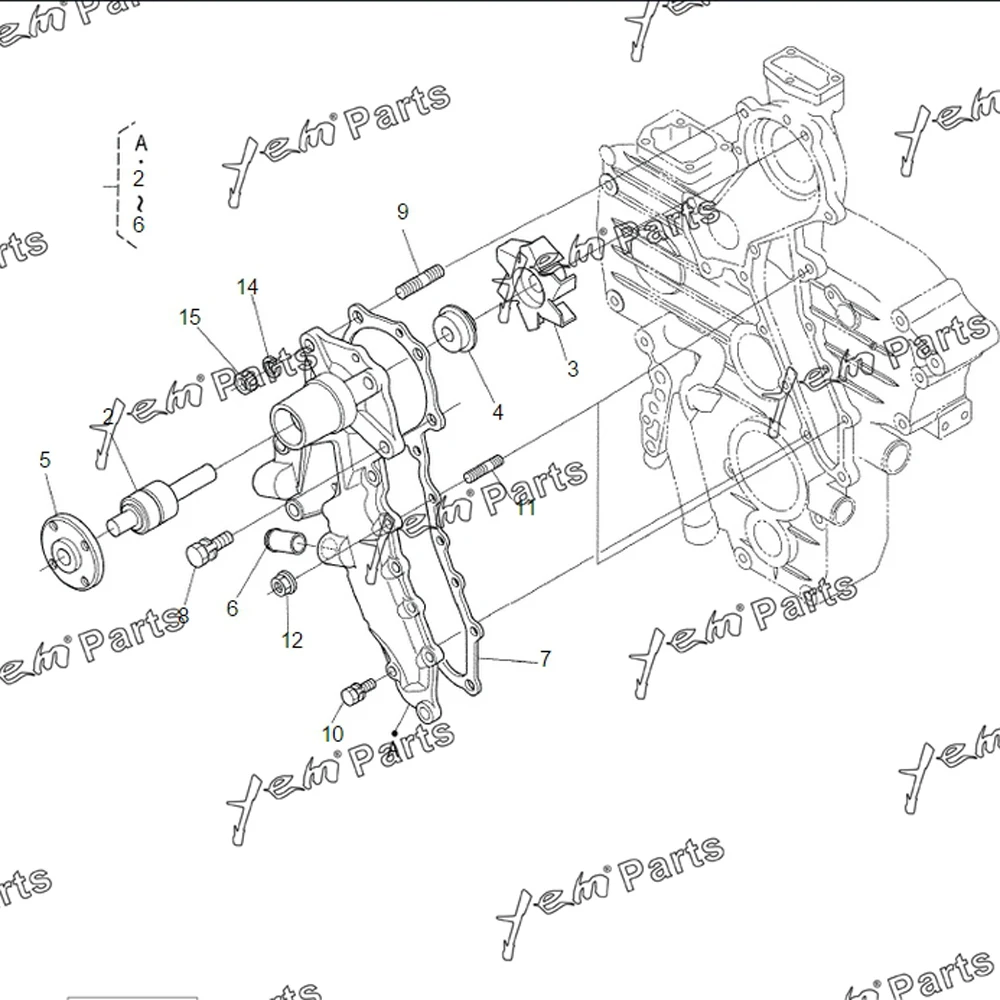 Repair Kit WG2503 Water Pump for Kubota
