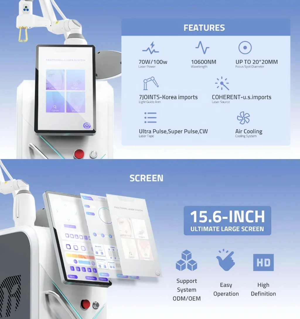 2026 Professional Fractional CO2 Laser 10600nm Skin Resurfacing Machine Beauty Equipment Wrinkle Removal Skin Tightening Salon