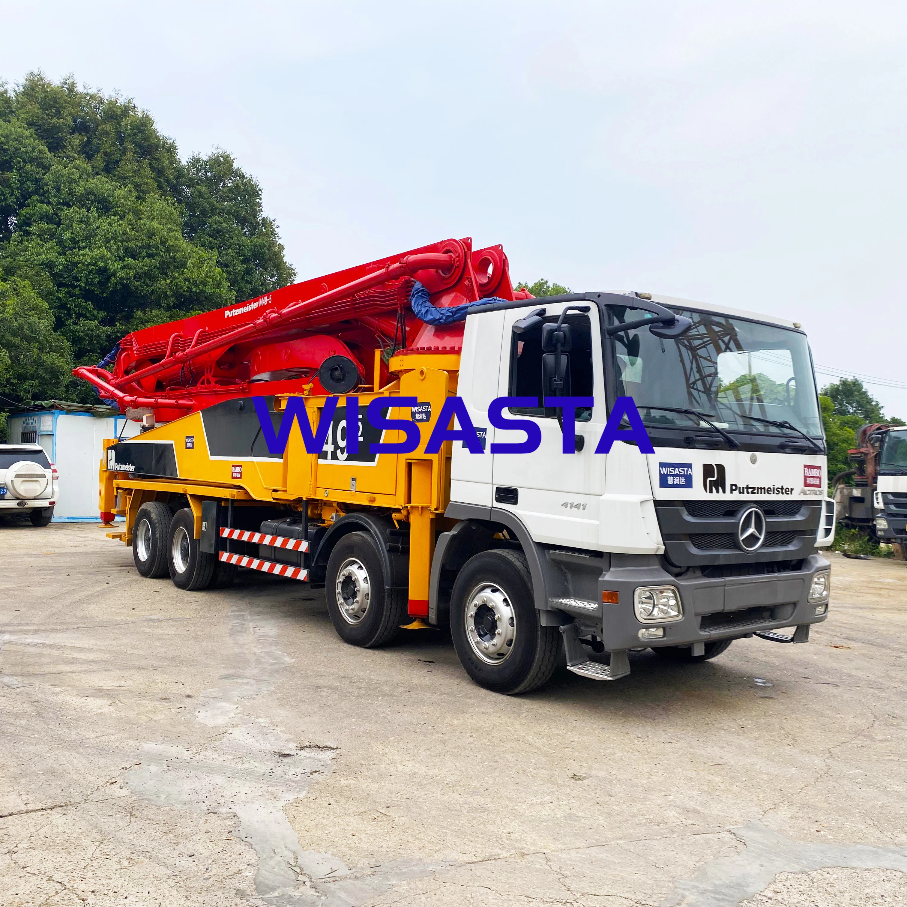 Cheaper Used 38 46 49m Putzmeister Truck Mounted Concrete  Beton Boom  Pump Truck Machines  Good Price for Sale