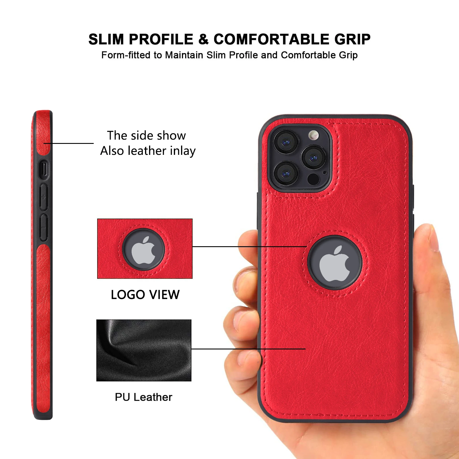 Leyi Designer Original Leather TPU Material with apple logo Slim Profile Grip Phone Covers case for iphone 12 Pro Max