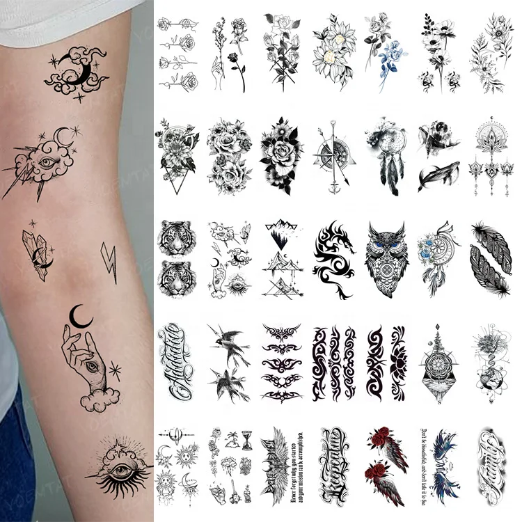 2PCS 3D Waterproof Temporary Tattoos Stickers Fake Tattoo Paste Leg Arm  Chest Body Tattoo Sticker | Wish