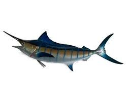 Настенные скульптуры с креплением на стену в виде рыбы трофей ручная роспись подвесной налет Миниатюрный синий Марлин прибрежный