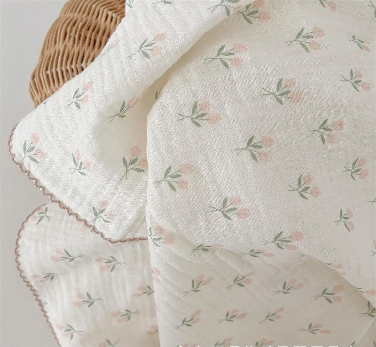 Baby Muslin Blanket 2 Layers Swaddle Blanket Kids Organic Cotton